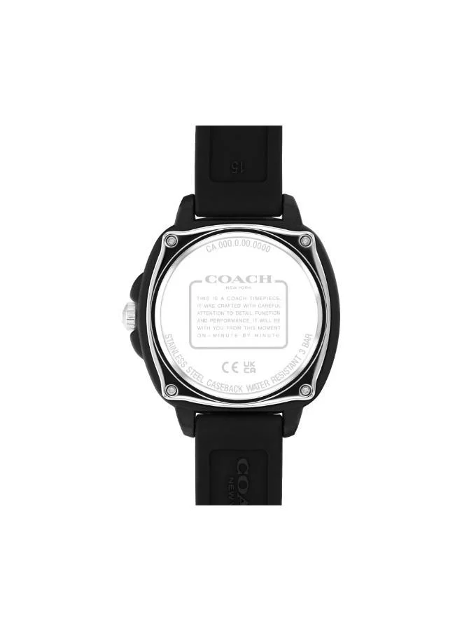 كوتش ساعة بحزام سيليكون تناظرية